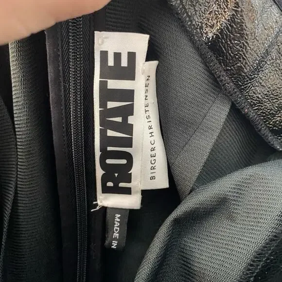 ROTATE BIRGER CHRISTENSEN Black Phoebe Vinyl Off Shoulder Mini Dress - Picture 5 of 10